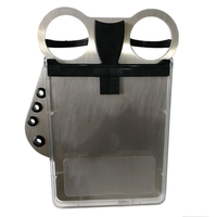 Porte-carte de score inox avec rabat transparent, porte-balles et porte-tees